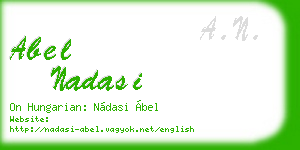 abel nadasi business card