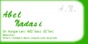 abel nadasi business card